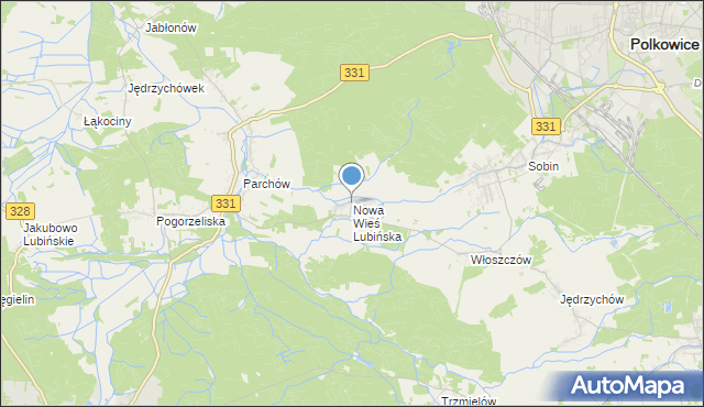 mapa Nowa Wieś Lubińska, Nowa Wieś Lubińska na mapie Targeo